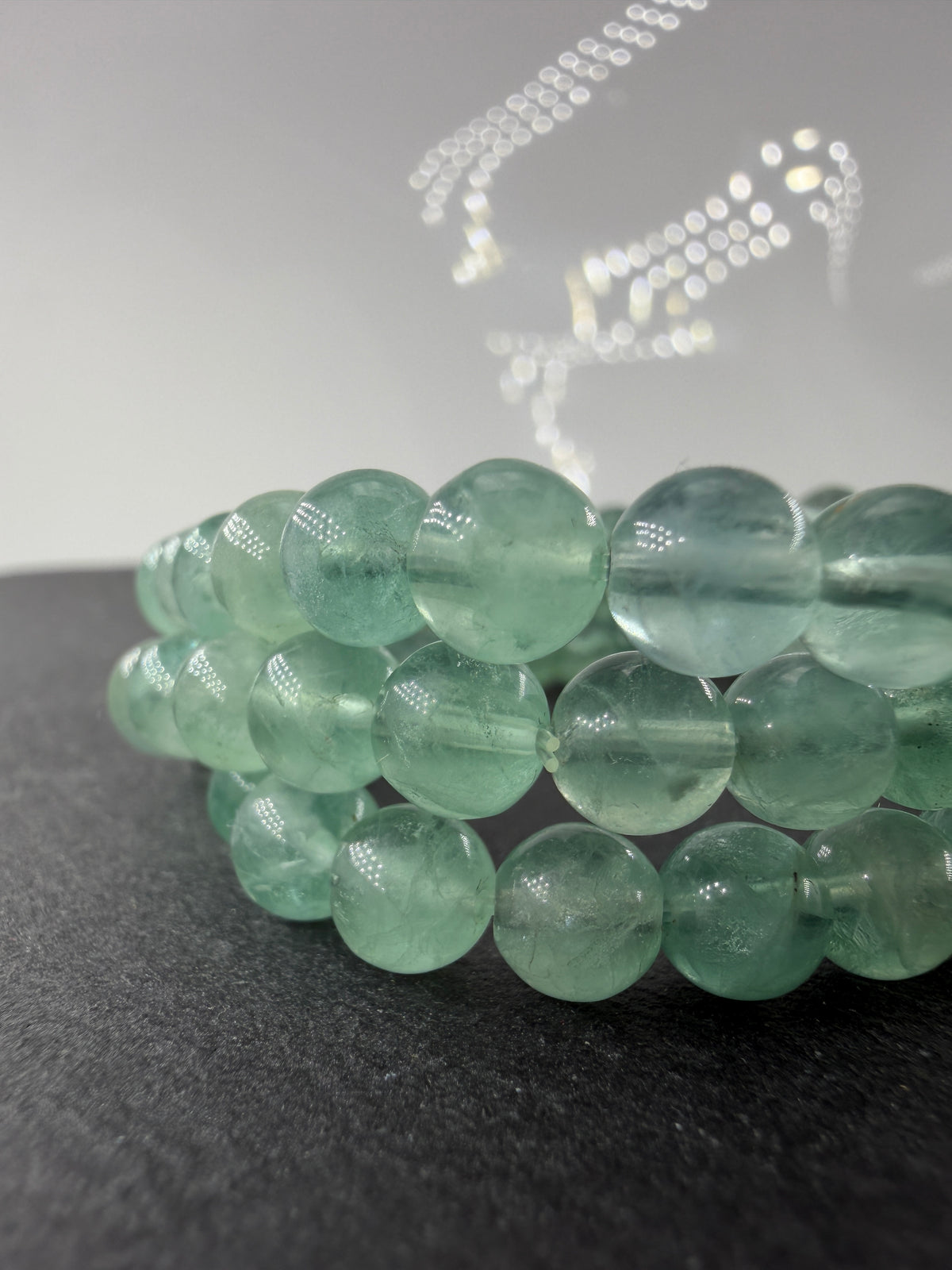 Fluorit Armband GF8 – Einzelstück, grün-blauer Calciumfluorid-Edelstein.