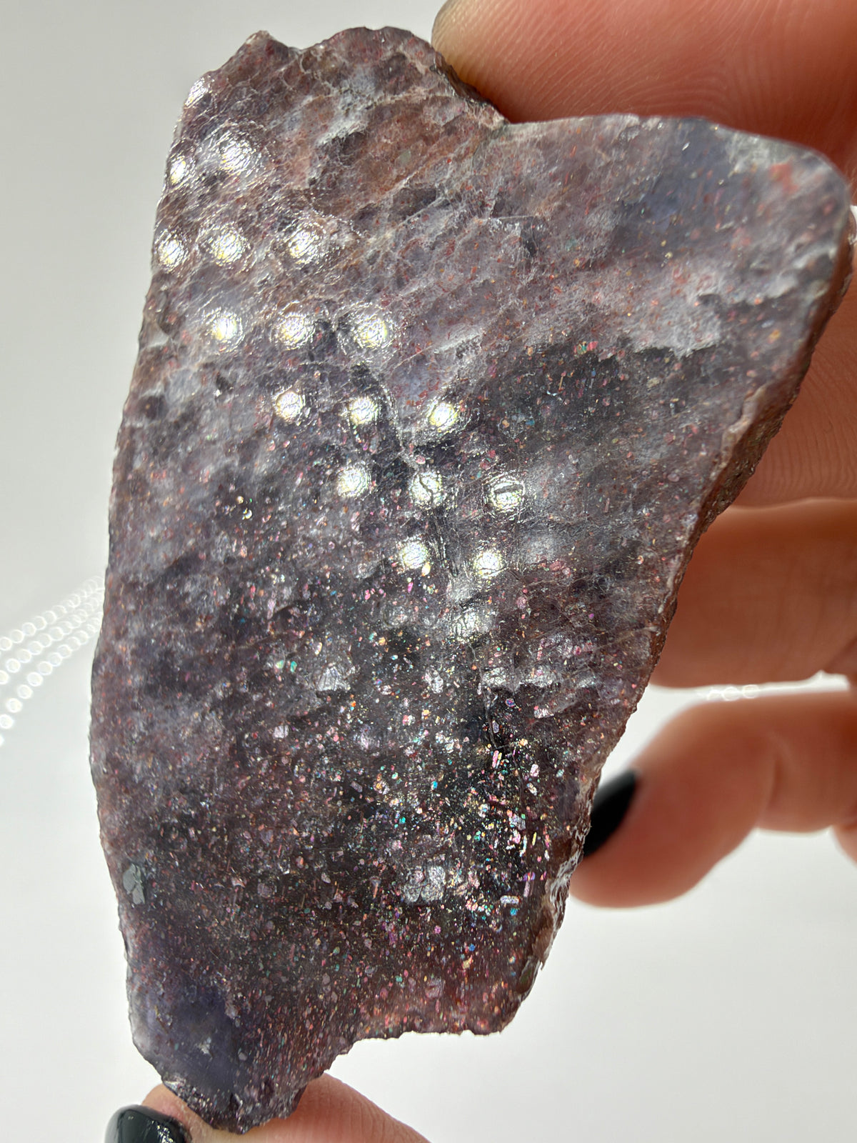 Iolith-Sonnenstein-Scheibe IS34 mit grauvioletten Bereichen und feinen Glitzerpunkten