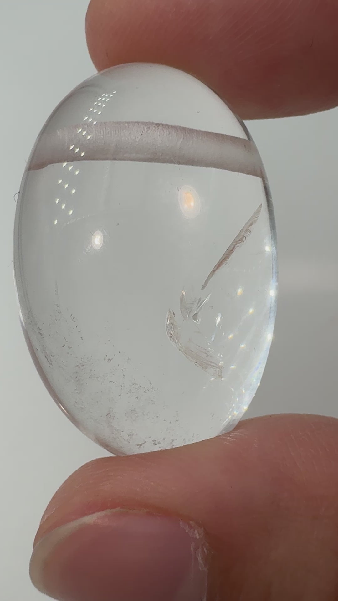 Bergkristall Anhänger BA15, tropfenförmig, gebohrt, 3,3 cm, klarer Quarz mit Glasglanz